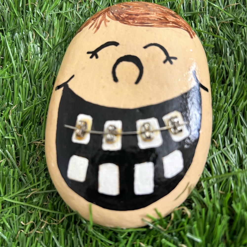 Hand-Painted Smiling Rock Decor